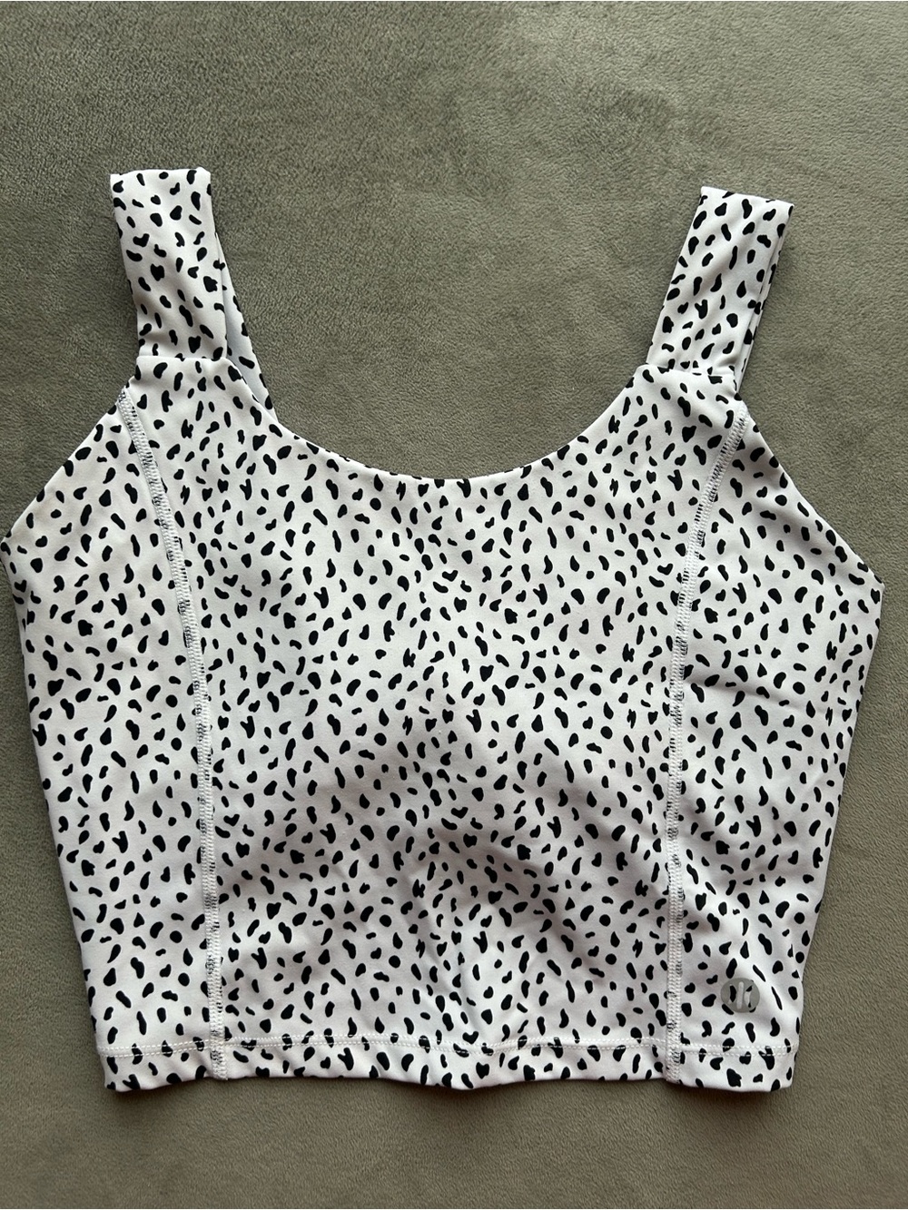 White and Black Speckle Crop Tank Top